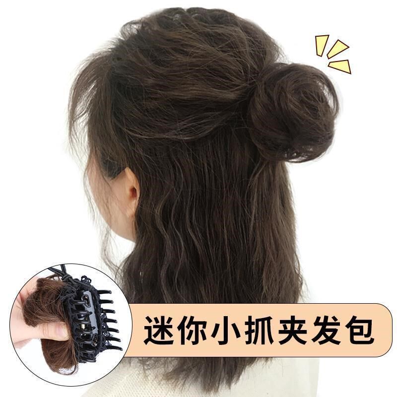 假发抓夹发圈丸子头卷发发包盘头花苞盘发头饰自然假丸子盘发器