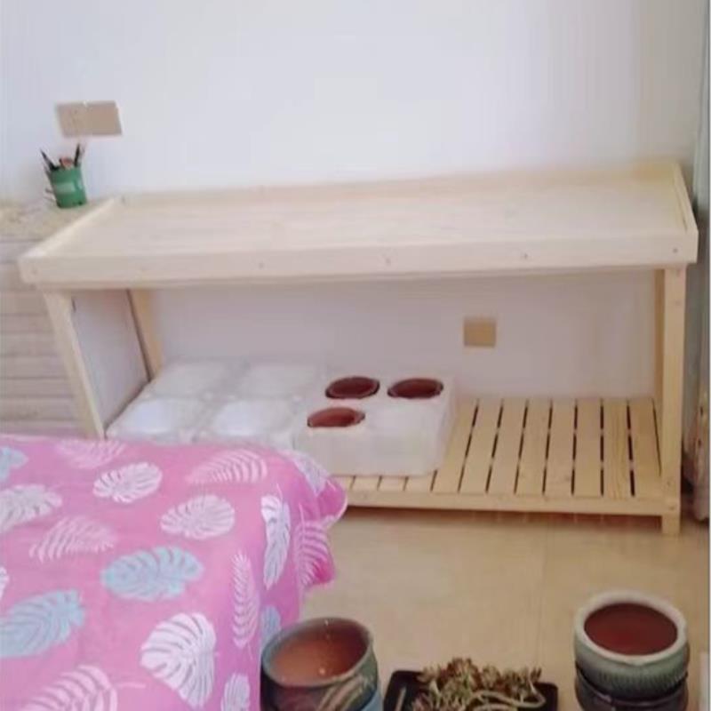 定制居家实木多肉花架阳台新款多规格碳化防腐木架简约置物架双层