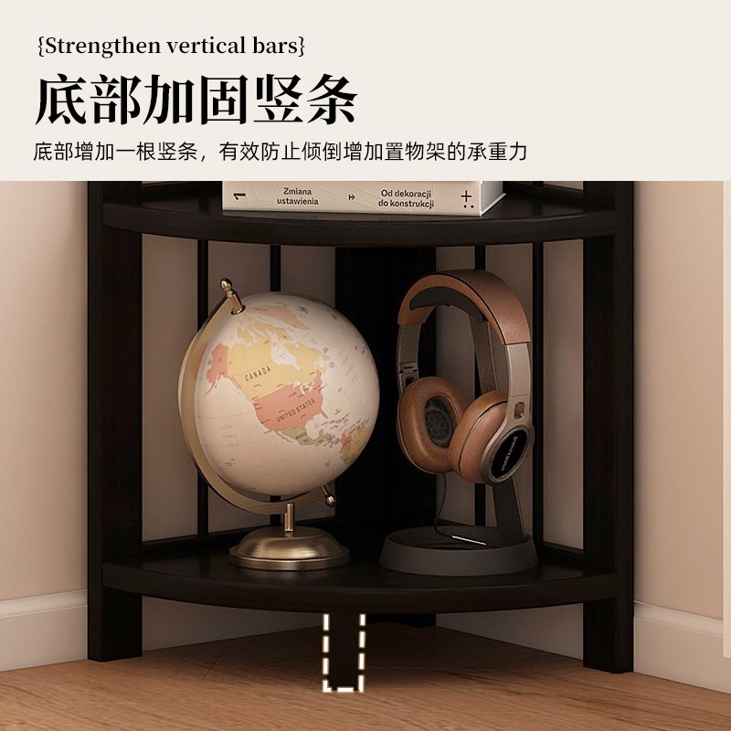 简约书架三角置物架多层转角柜家用转角书架多功能落地收纳储物架