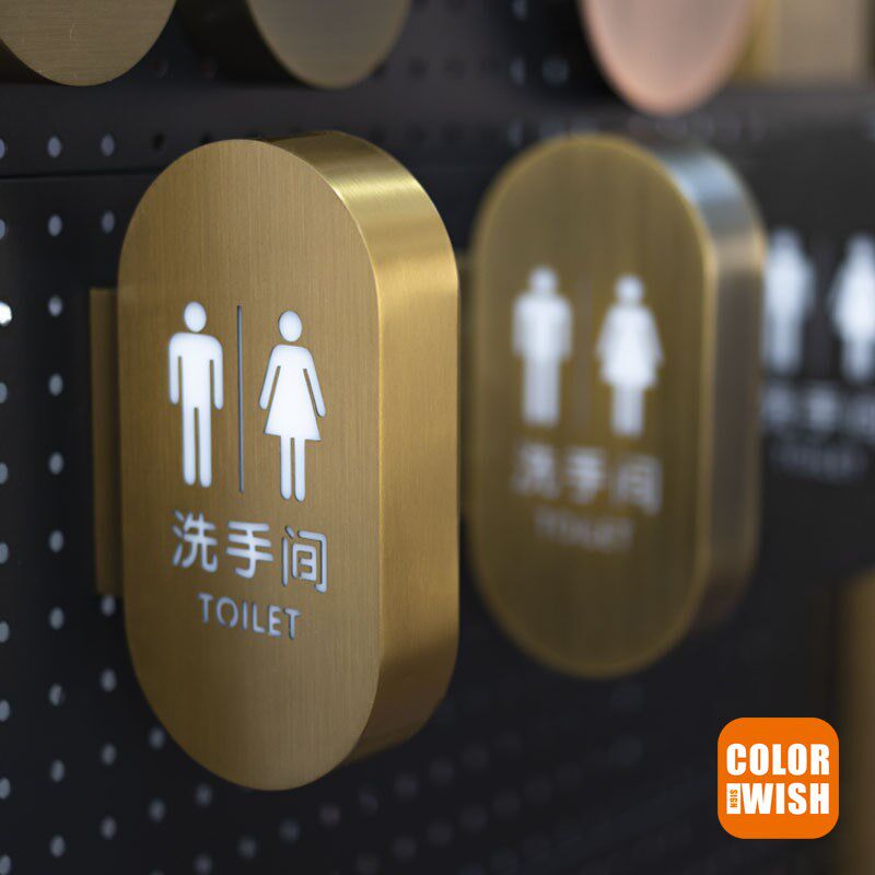 户内外指示男女洗手间双面不锈钢发光侧装灯箱公共厕所卫生间定制