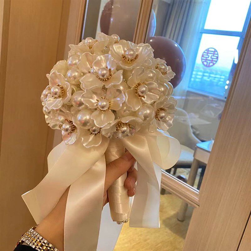 佳期新娘手捧花珍珠贝壳diy材料包高级感法式婚礼定制送礼佳品