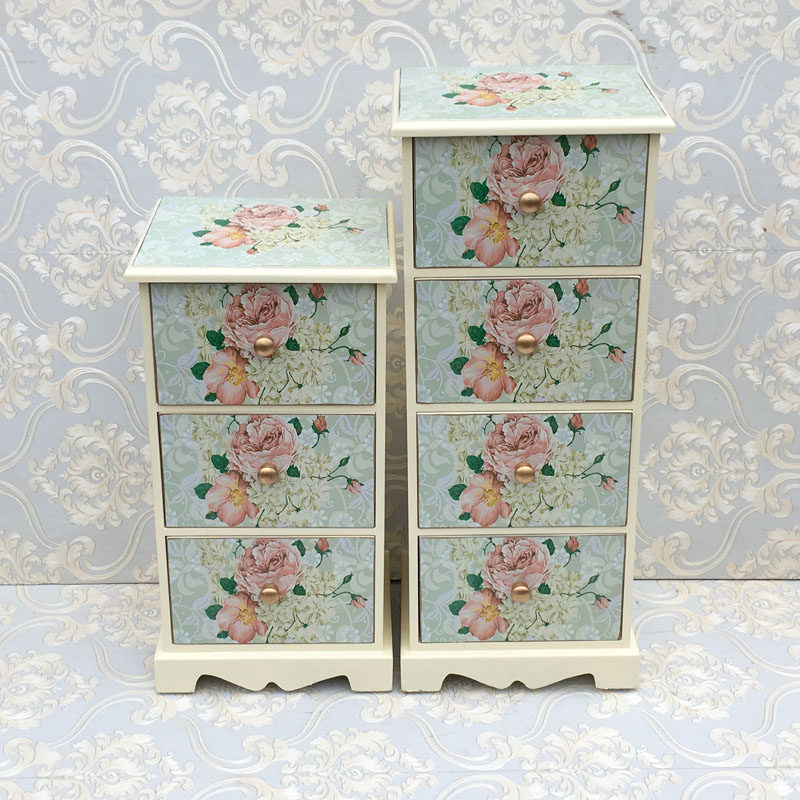 新品 欧式田园 二三四斗柜 卧室客厅书房家具 整体发货免组装包邮
