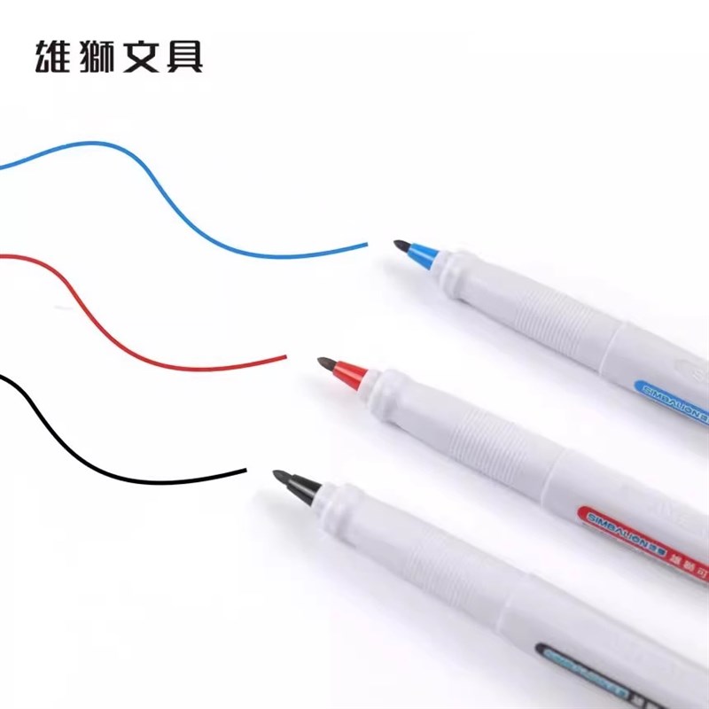 雄狮牌记号笔8501勾线笔草图笔红笔老师专用批改笔水性可加墨水黑图片