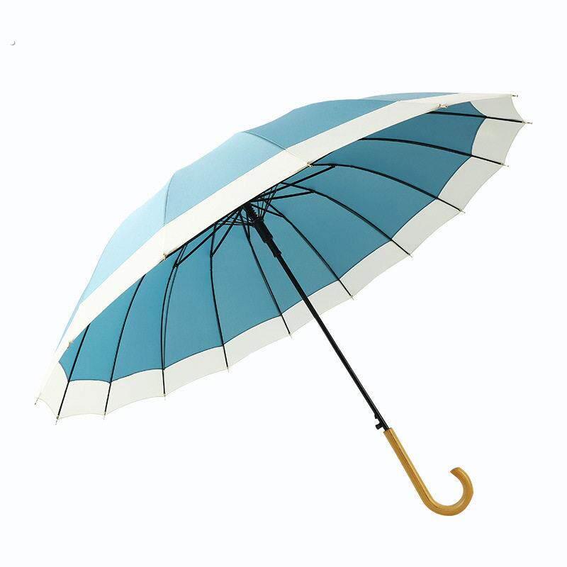 日系森系大号长柄雨伞双人加厚防风女晴雨两用简约小清新弯柄自动