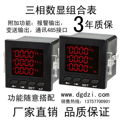 数显有功功率表DL194P-3K1 DL194Q-3K1数字功率因数表 数字频率表