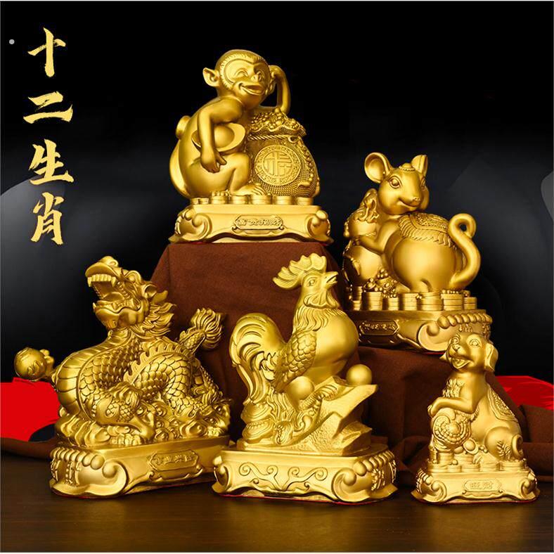 纯黄铜十二生肖摆件12属相全套铜狗铜鼠牛鸡蛇马虎兔龙羊猴猪摆件