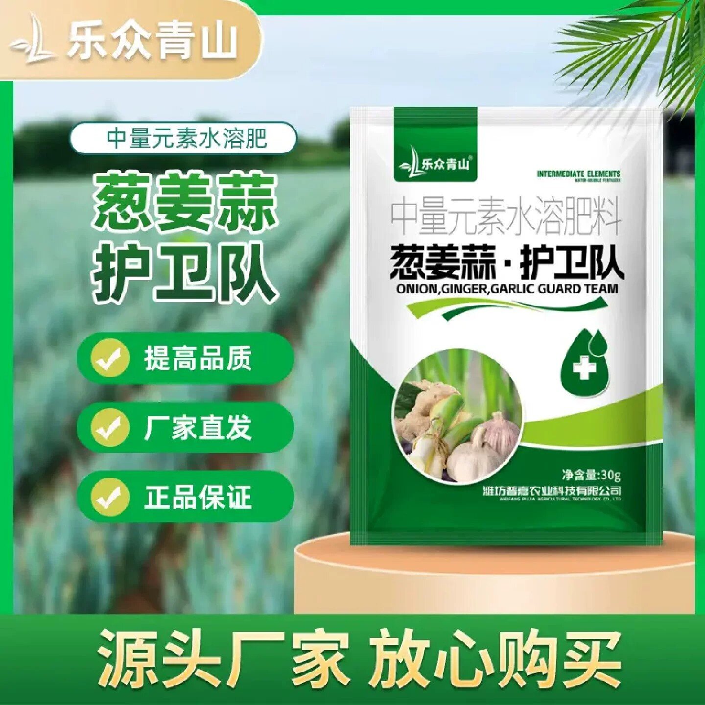 乐众青山葱姜蒜护卫队大葱大蒜生姜蔬菜植物通用叶面肥促生长提产