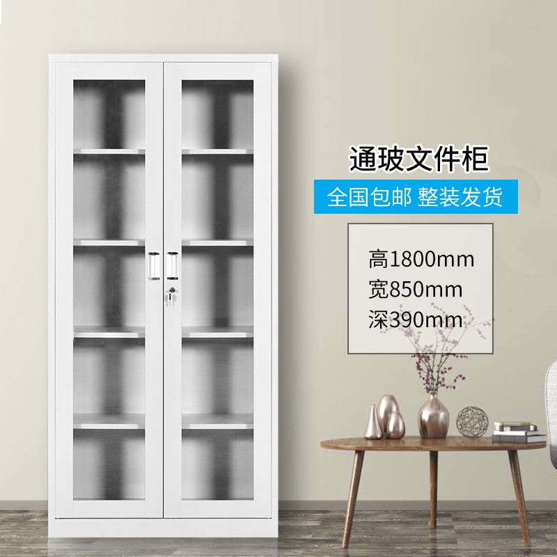 西安通玻文件柜资料柜铁皮柜办公柜子不锈钢员工储物柜带锁档案柜