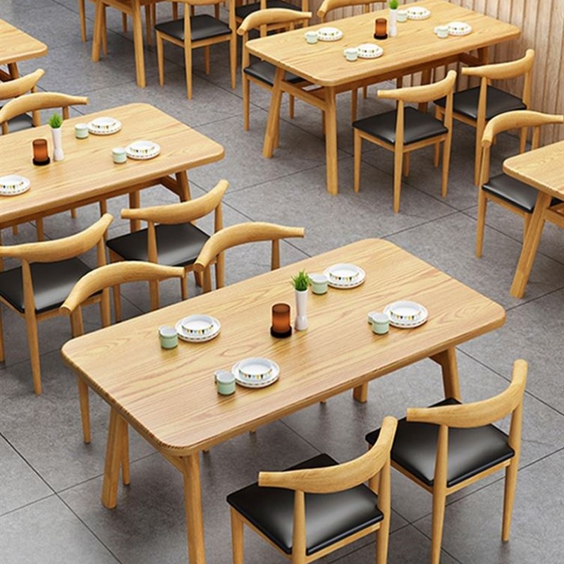 快餐店桌椅组合餐厅面馆早餐店经济型饭桌酒店商用餐饮烧烤桌椅