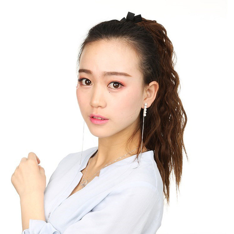 马尾假发女真人发 40cm抓夹式马尾接发辫 玉米卷蓬松波浪中长卷发