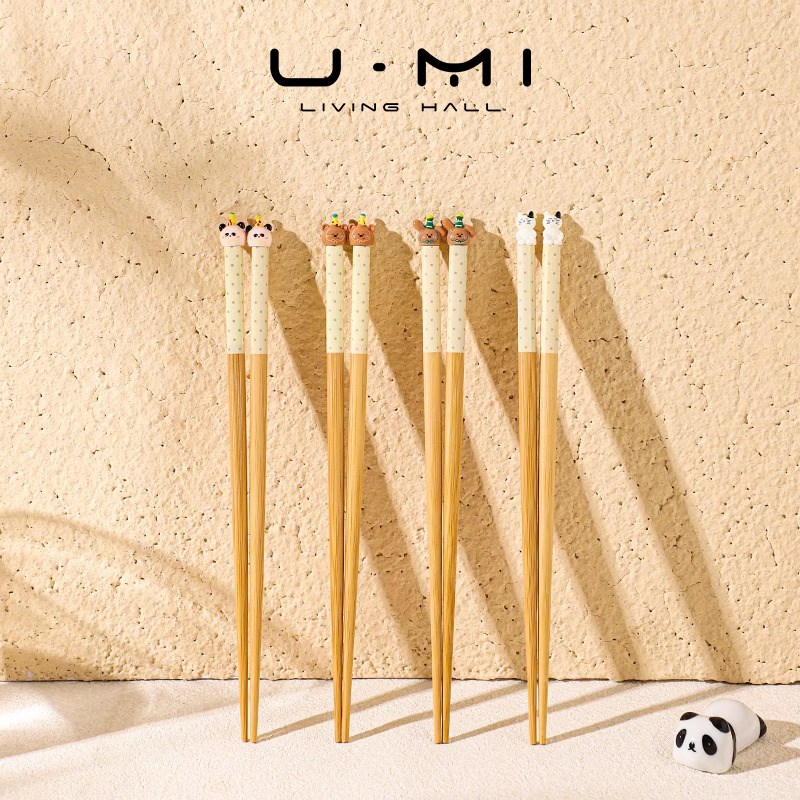 U Mi LIVING元槿 筷子卡通可爱竹木家用防滑实木一人一筷