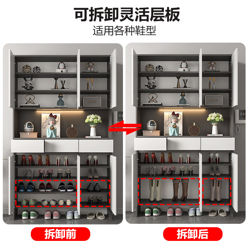 轻奢入户鞋柜家用门口玄关柜组合定制进门隔断衣帽柜门厅柜子定做