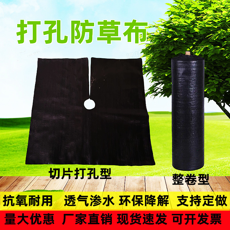 加厚抗老化打孔防草布农用果园除草布盖草遮草布透水切片园艺地布