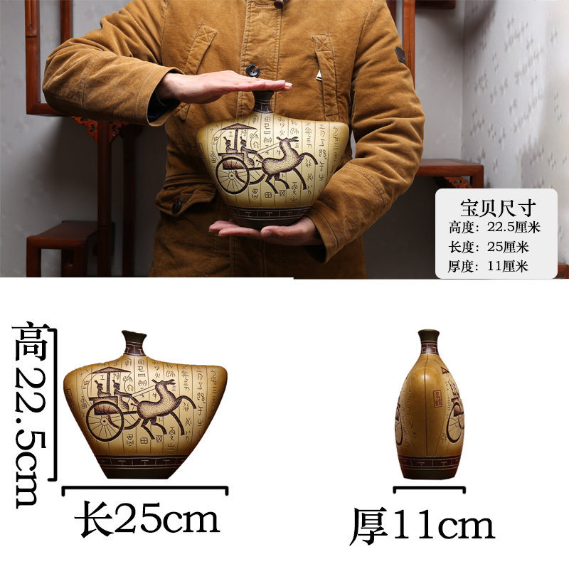新中式彷古风陶瓷入户进门玄关隔断书柜博古架办公室小摆件装饰品