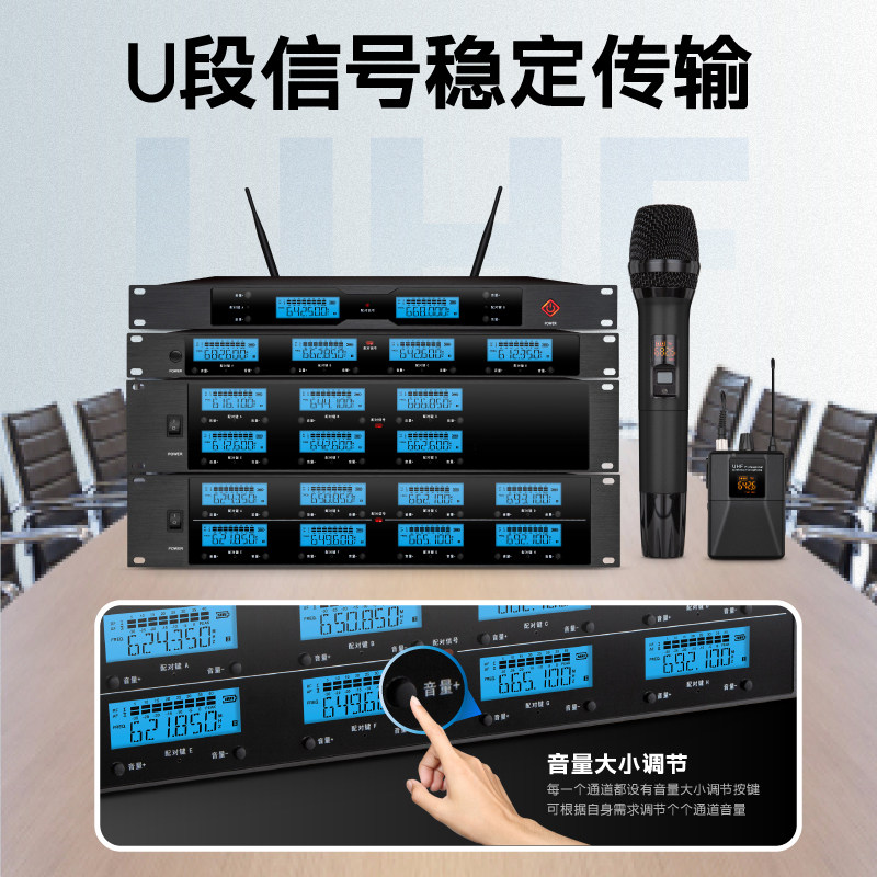 斯文迪无线话筒一拖四六八U段胸麦领夹二耳麦头戴式演出麦克风