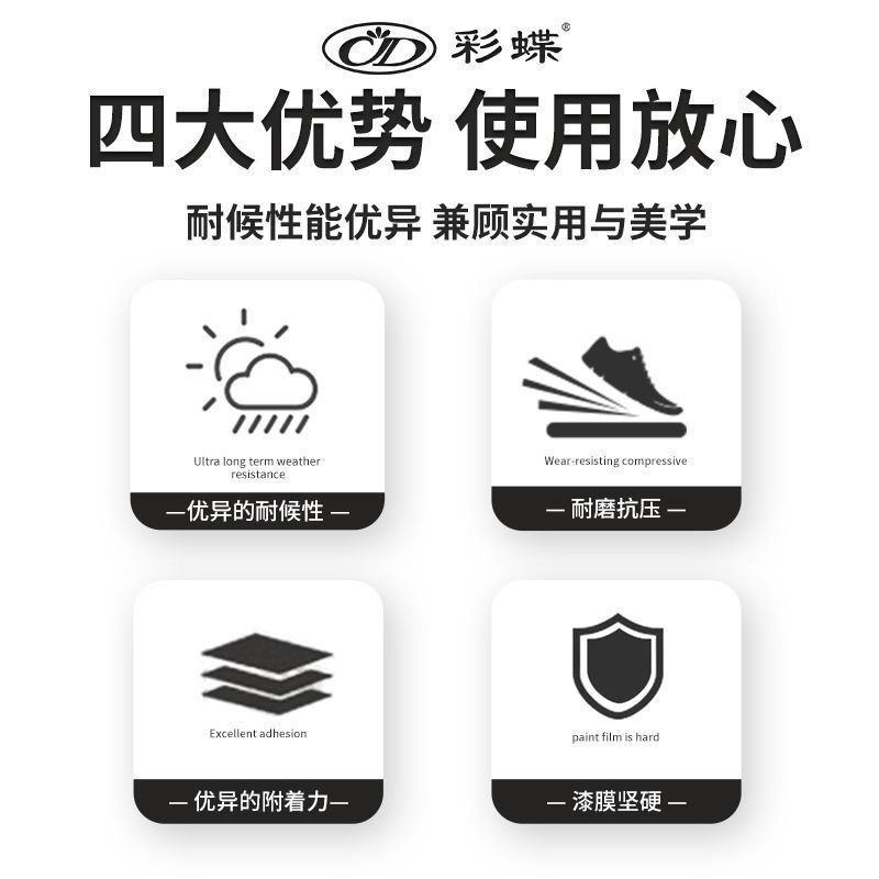 彩蝶户外耐晒聚氨酯地坪漆水泥地面漆防滑耐磨篮球场停车位地板漆