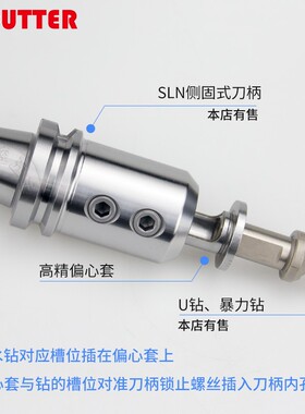 U钻偏心套EC20-25-32-40暴力钻微调套筒加工中心喷水钻快速钻筒夹
