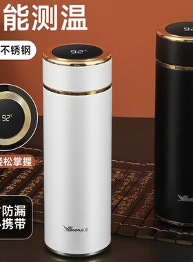 华亚316不锈钢保温杯温度显示商务便携办公车载带茶隔泡茶水杯子