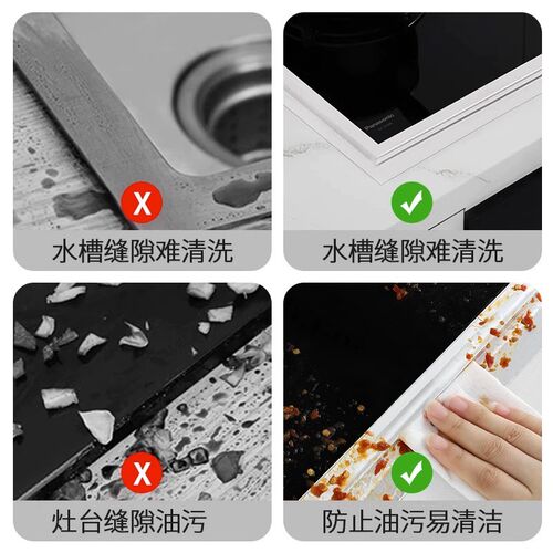 厨房防油贴纸灶台水槽边缘缝隙防水防霉防油污贴耐高温自粘美缝贴