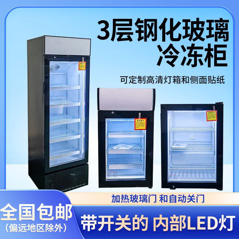 冷冻展示柜小型立式雪糕冰激凌冷冻柜商用微动慕斯蛋糕单开门冰箱