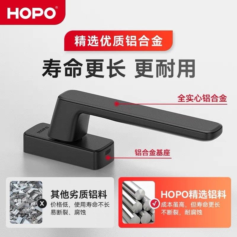 深圳好博HOPO平开窗执手隐藏安全锁断桥铝系统窗拉手儿童锁