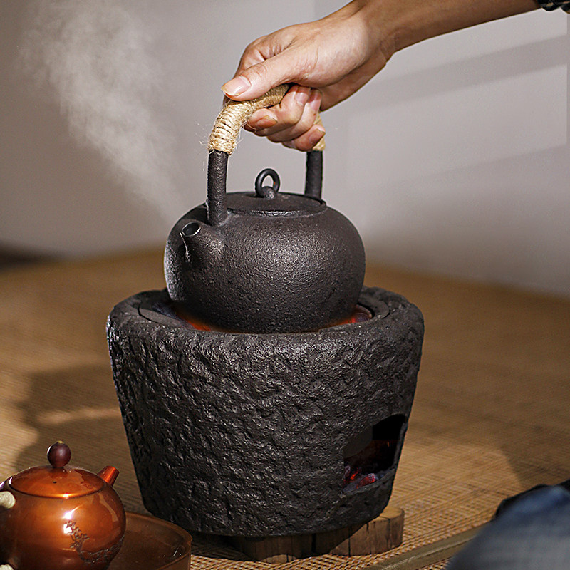信龙堂铸铁炭烧炭炉煮茶碳火炉烧炭围炉煮茶木炭茶炉铁壶户外露营