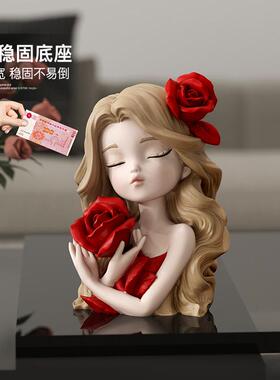 奶油风存钱罐摆件客厅只进不出大容量高级感儿童房女孩生日礼物