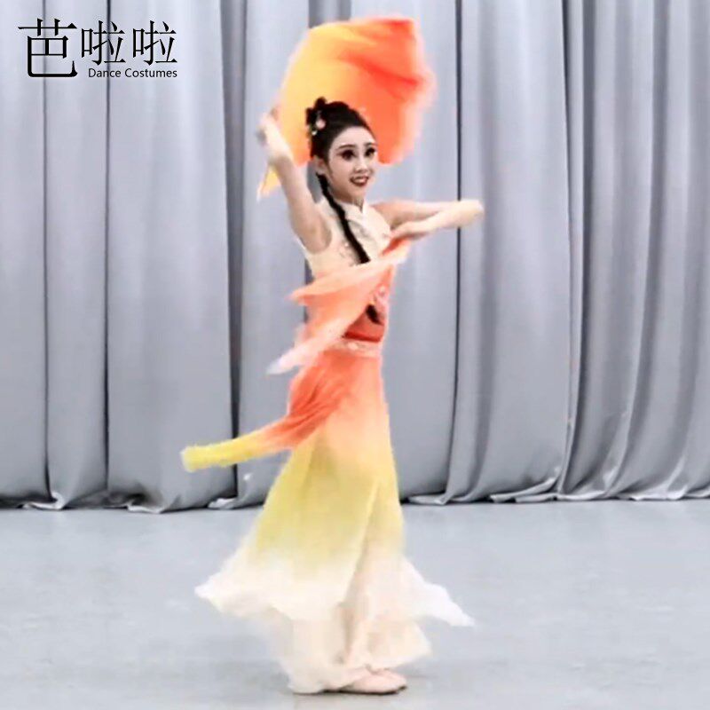 安徽花鼓灯舞蹈服胶州秧歌舞蹈服飘逸扇舞独舞艺考服民间演出服女