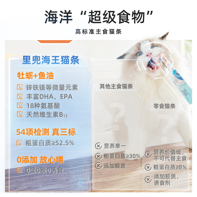 【海王猫条】里兜猫条牡蛎鱼油补水猫零食增肥营养主食猫条零食