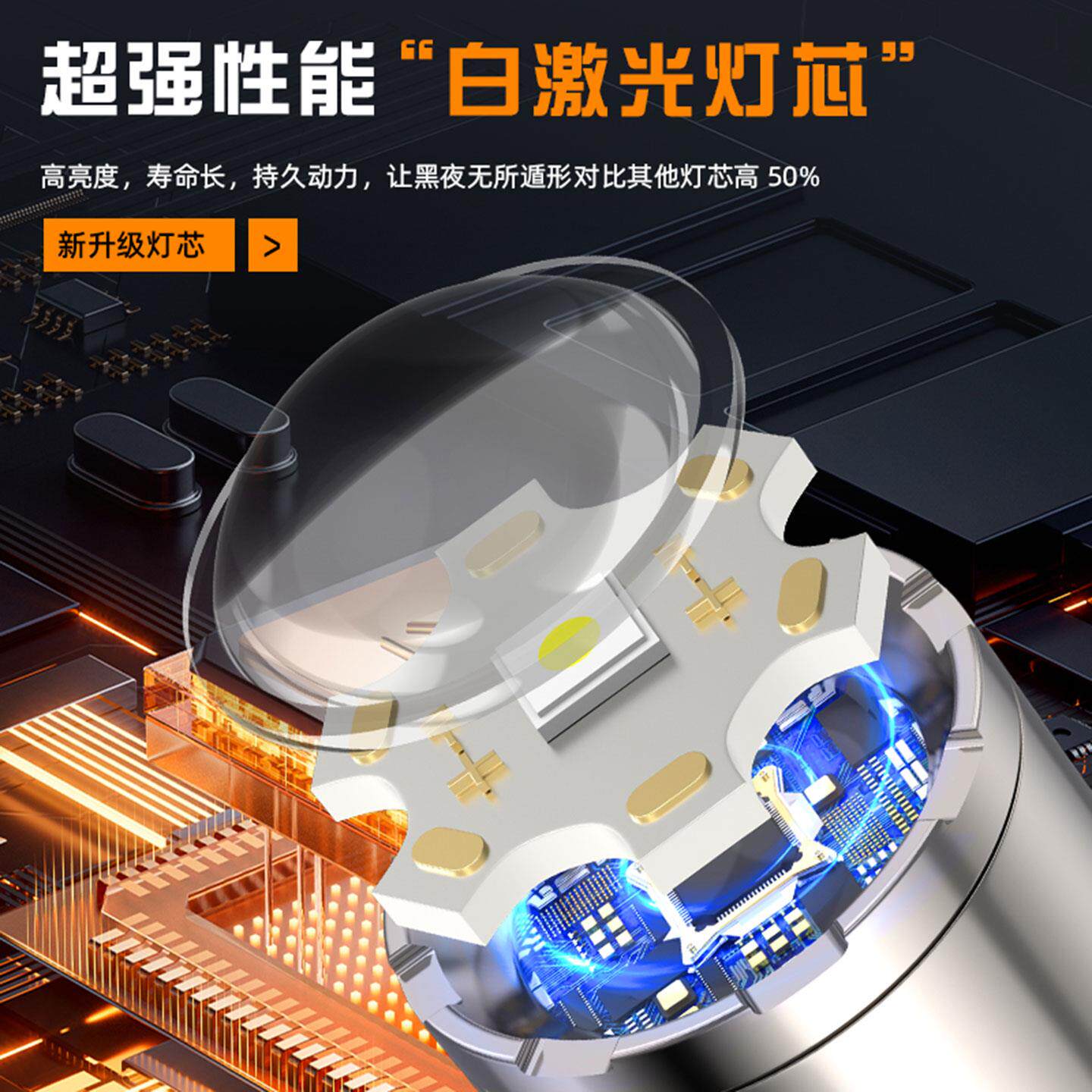长超亮手电筒迷强光充电户外聚T0光射小远型便携你家用多功能超续