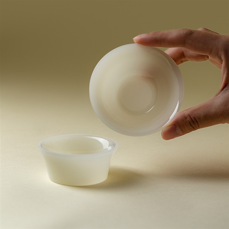 梵汝冰种玉瓷茶漏高档中国白羊脂玉瓷茶滤茶叶过滤器茶道配件礼盒