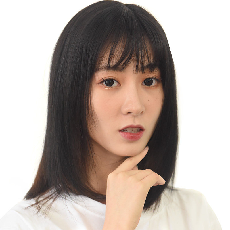 假发片头顶补发遮白发真发片女士假发真头发轻薄刘海自然前额长发