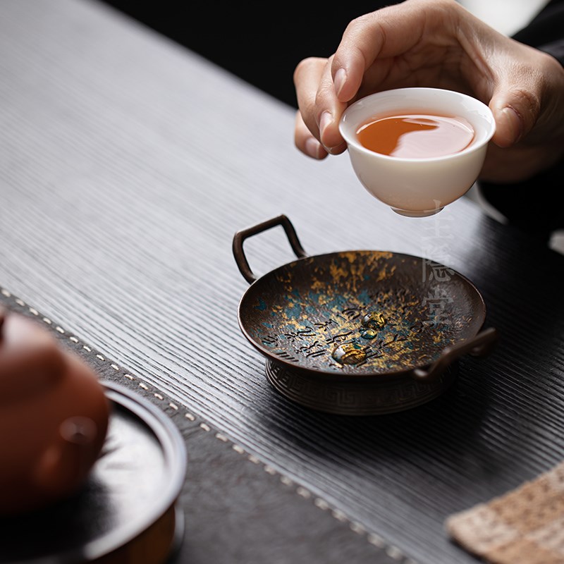 圭隐堂手工书法茶杯垫隔热垫复古茶壶盖置茶托盘茶点果盘茶道零配