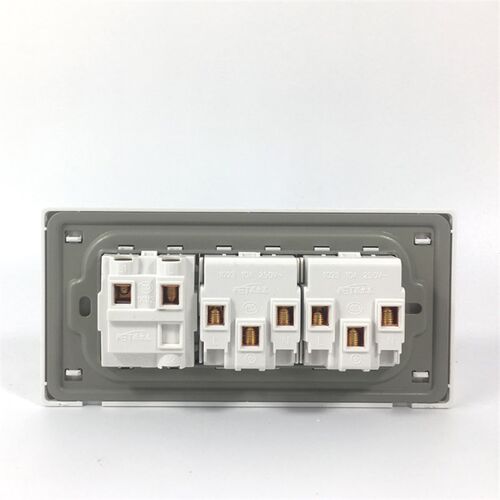118型1开单控十孔插座家用墙壁暗装插板三位10A双开关5孔155*75*1