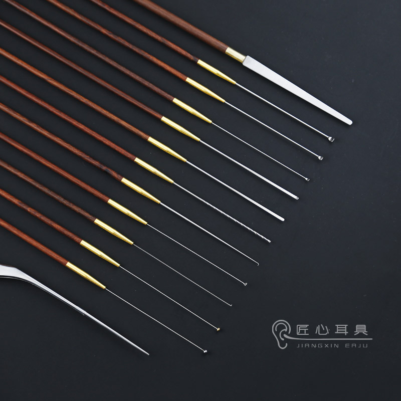 专业采耳工具木柄挖耳勺耳起耳扒蘑菇头云刀卷棉棒海底捞高级套装