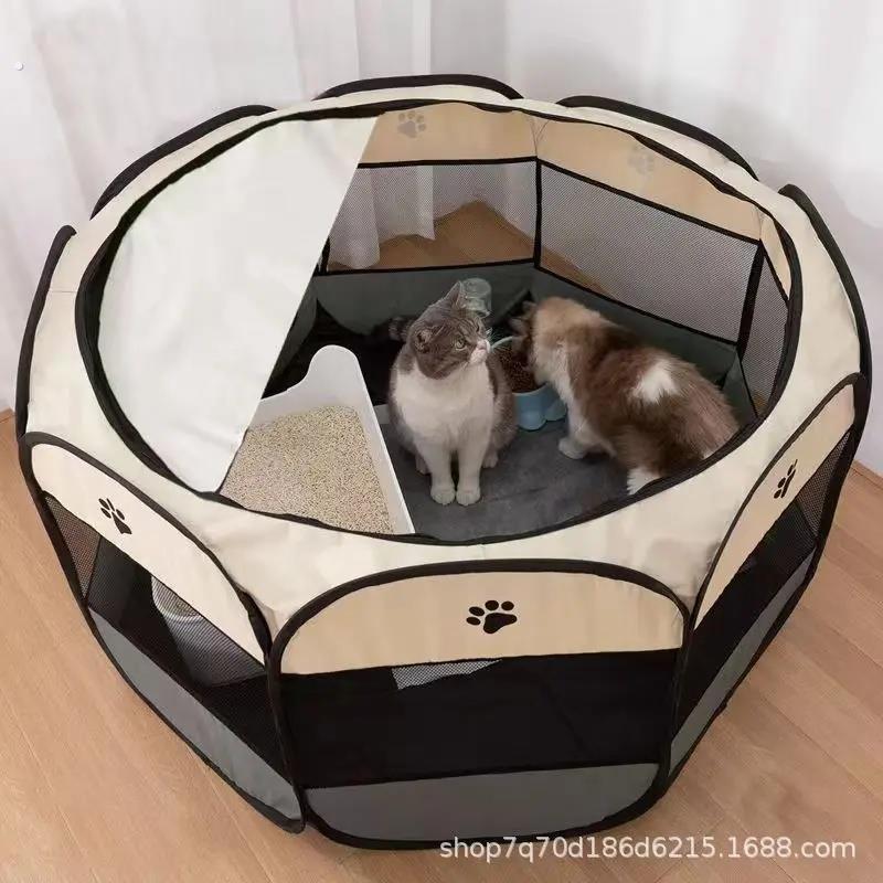 宠物帐篷八角笼围栏猫笼子可折叠猫笼超大家用猫窝四季通用猫产房