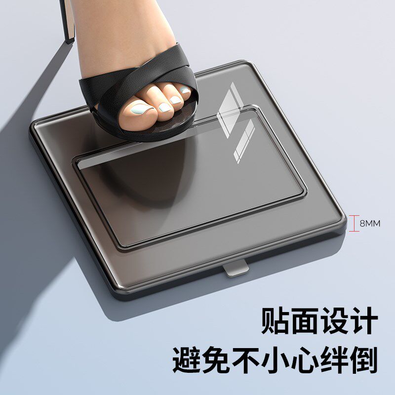 钢化玻璃地插座超薄隐形防水阻尼慢弹隐藏式地面五孔网线地板插座