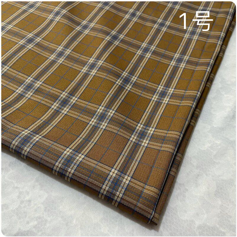 秋季款弹力梭织微光泽格子套装布衣服半身裙裤子西服装面料