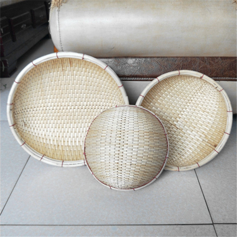纯手工柳条编织簸箕竹编圆笸箩筐藤编柳编针线馒头茶叶厨房收纳筐