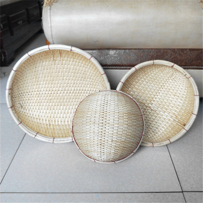 纯手工柳条编织簸箕竹编圆笸箩筐藤编柳编针线馒头茶叶厨房收纳筐