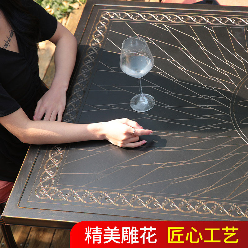户外桌椅庭院休闲铸铝桌椅阳台露台花园欧式桌椅露天室外铁艺桌子