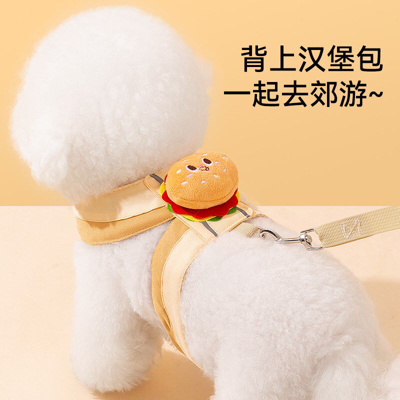小狗狗牵引绳背心式遛狗绳小型犬幼犬泰迪比熊博美牵引绳狗狗链子