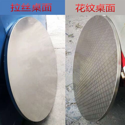 源头厂家不锈钢圆桌带不锈钢转盘折叠桌脚支架大排档工作台面餐桌