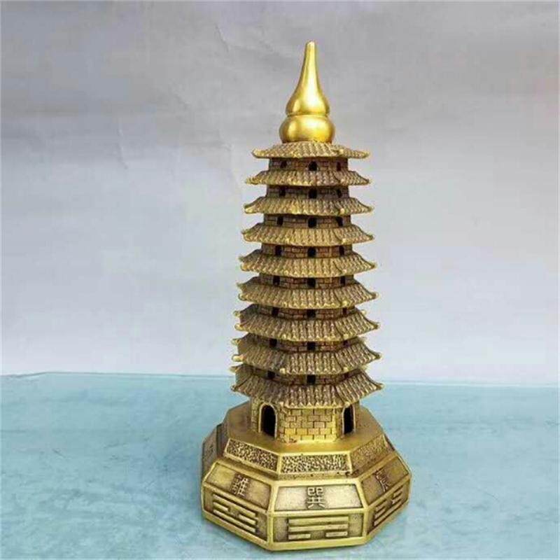黄铜文昌塔摆件八卦底座九层13十三层塔办公室书桌家居装饰品书房