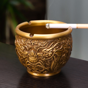 思友 纯铜烟灰缸家用室内中式客厅办公室家居饰品创意烟缸摆件