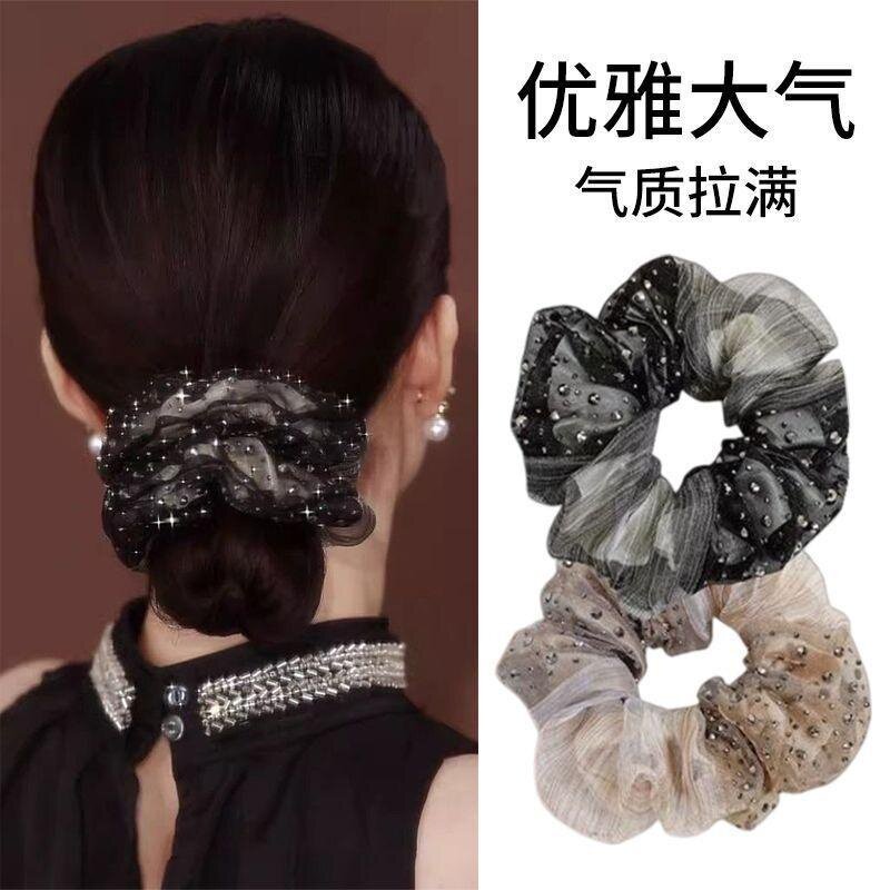 欧根纱法式水钻双层满天星发圈