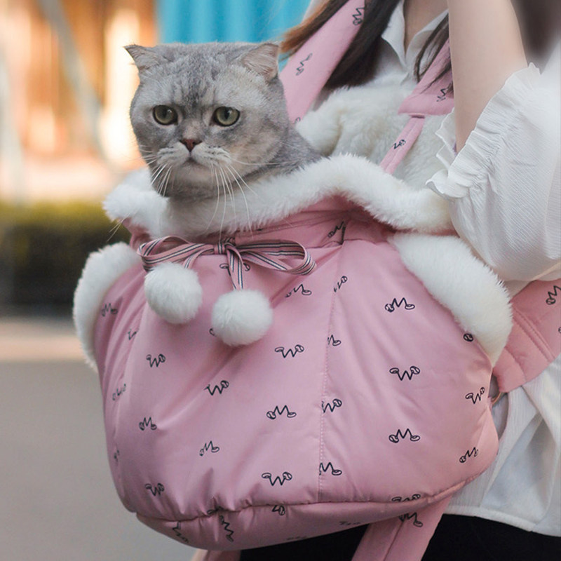 猫包外出便携宠物双肩背包胸前外带冬季保暖防挣脱大容量猫咪书包