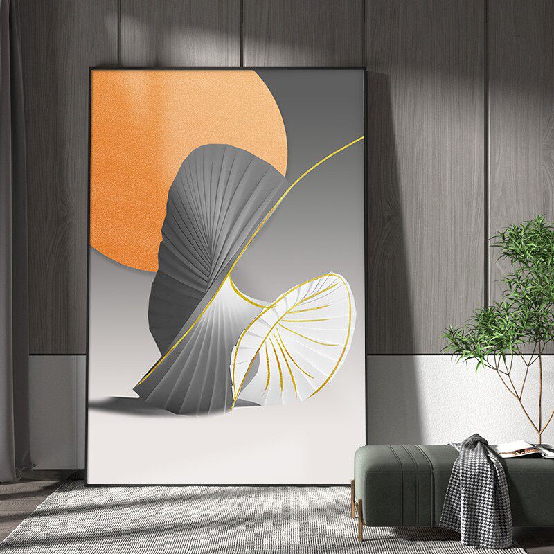 轻奢挂画玄关抽象橙色大尺寸壁画客厅沙发背景墙挂画背景墙装饰画
