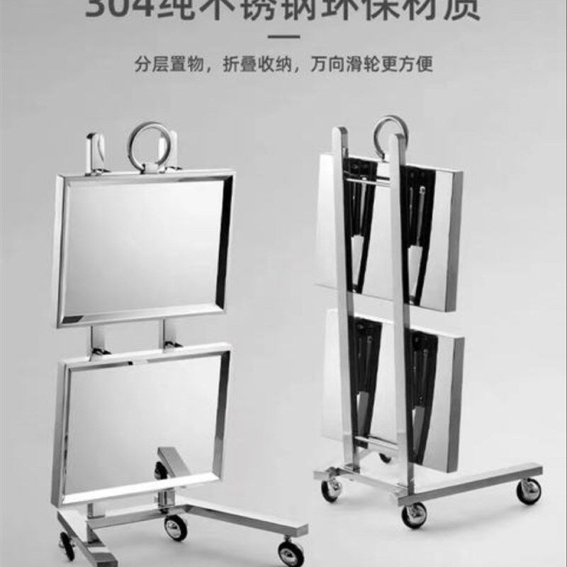不锈钢美容美发车烫染推车剪发接发折叠杠车理发店专用网红工具车