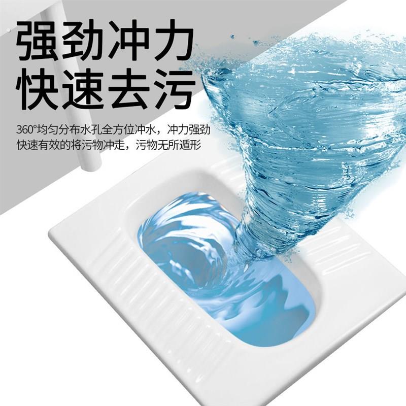 家用陶瓷蹲便器冲水大防臭蹲厕蹲坑便池踏板